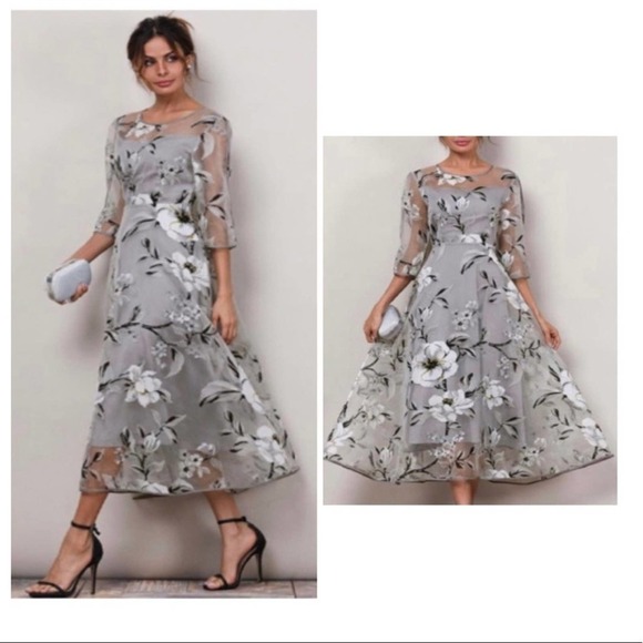 Ying @ Cai Dresses & Skirts - Ting @ Cai light gray floral dress